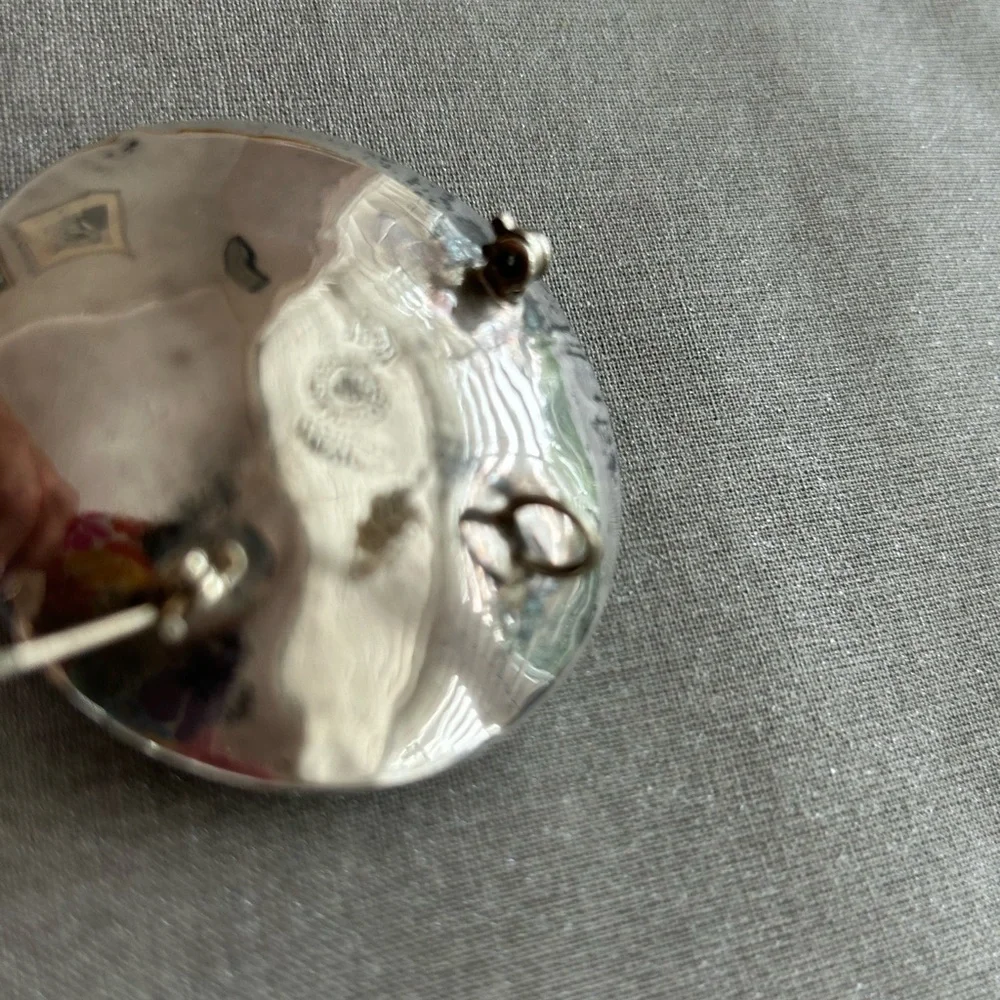 Silver and turquoise pendant / brooch - Picture 4 of 5